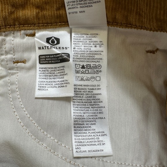 NWT Levis 94 Baggy Corduroy Jeans Womens 30x31 Brown Pants Mid Rise Straight Leg - Picture 10 of 15
